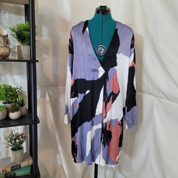 Minimum Paprika Dress in Purple Geometric Print - Size Large‎ - Picture 3 of 12